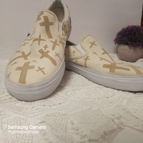 Vans Other - Vans Sneakers with Crosses & Bible Verse Please see all pictures **
